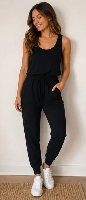Baltic Born Black Sleeveless Jumpsuit Small Casual Lounge Minimalist thumbnail 1