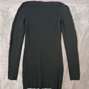 White House | Black Market Ribbed Knit Bodycon Mini Dress Womens XS Green Mock Neck Cut Out Sleeve thumbnail 4