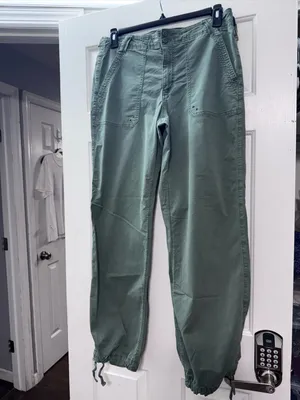 AMERICAN EAGLE OUTFITTERS Sage Green Drawstring Hem Pants thumbnail 2