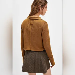NWT Free People The Free Maddie Cardi. Color Tobacco Size M thumbnail 2