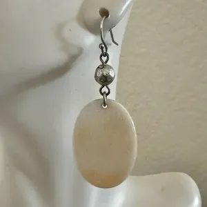 Mother of Pearl oval drop earrings thumbnail 6