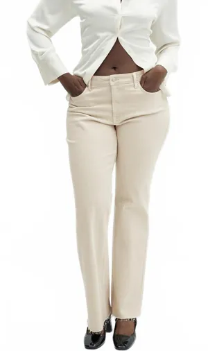 Mango Medium-Rise Flared Jeans NWT Fiona Ecru Size 12 (EUR 44) thumbnail 1