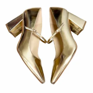 MARC FISHER Vanderly Mary Jane Pumps Heels Gold 6.5 thumbnail 4