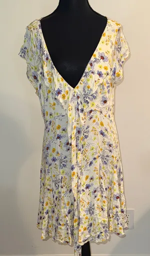 Free People Chic Floral V-Neck Mini Dress thumbnail 1