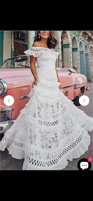 White Wedding Maxi Dress Size M thumbnail 14