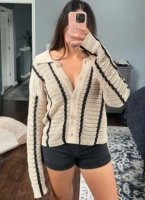 Elan Button-Up Knit Sweater thumbnail 2