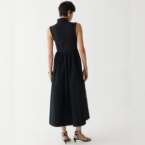 NWT J. Crew Fitted knit mockneck dress with poplin skirt thumbnail 3