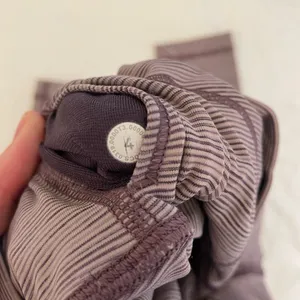 Lululemon Athletica Purple Striped Leggings thumbnail 3