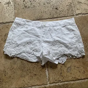 Lucky Brand Lace Trim Cotton Shorts 26 Eyelet White S thumbnail 6