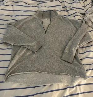 Aerie Quarter-Zip Pullover Grey thumbnail 1