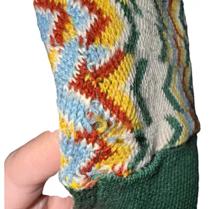 Vintage Jacques Gilles Wool Rainbow Chevron Cardigan Medium Retro 70s Italy Flaw thumbnail 3