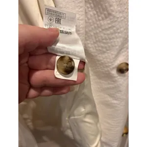 Banana Republic Womens White Seersucker Double‎ Breasted Blazer Jacket Size 14 thumbnail 8