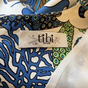 TIBI NEW YORK Colorful silk Tunic‎ blouse under the sea Tropical Resort size 6? thumbnail 6