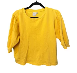 ICHI Yellow Short Sleeve Shirt Medium thumbnail 1