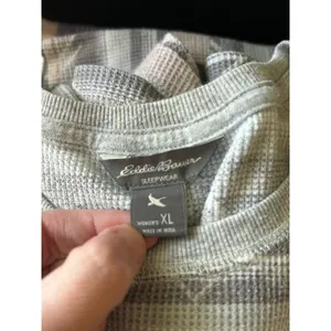 Eddie Bauer pink and grey thermal pajamas set XL lounge sleepwear thumbnail 2