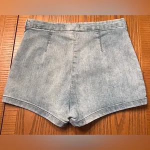 Free People High-Rise Side Zipper Sailor Pin-Up Girl Denim Jean Shorts Size 28‎ thumbnail 8