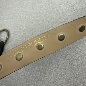 Donald J Pliner Belt Womens Small Black Studded Leather Brass Buckle Skinny thumbnail 6