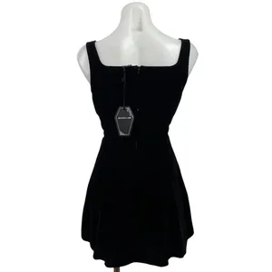 NEW Dolls Kill The Grave Girl Moonlit Maven Black Velvet A-Line Tank Dress XXS thumbnail 3