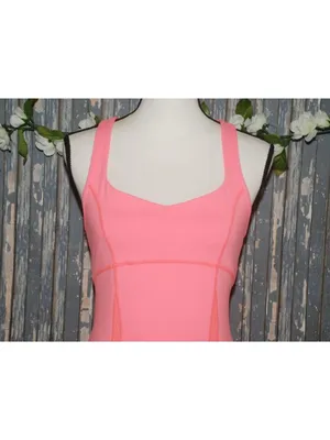 Lorna Jane Size S Racerback Hot Pink Athletic Tank Lined Spandex Built in Bra thumbnail 2