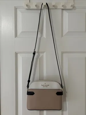 kate spade Two-Tone Dome Crossbody in White, Taupe & Black thumbnail 5