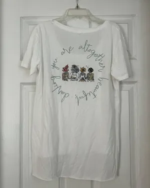 NWOT You Are Altogether Beautiful Darling Shirt White Short Sleeve thumbnail 1