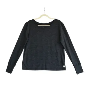 VUORI Lux Crew LS Tee Sz S Grey Heather Oversize Athletic Travel Everyday Clasic thumbnail 2
