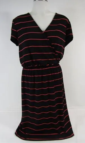 Banana Republic Womens Dress Medium Surplice Short Sleeve Striped size S thumbnail 1