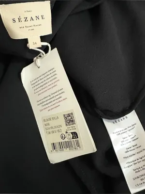 SÉZANE Sylla Blouse, Black, FR34/US2 thumbnail 8