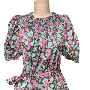 Roller‎ Rabbit Manusa Ainsley Mini Dress Black Floral Print Size Medium thumbnail 4