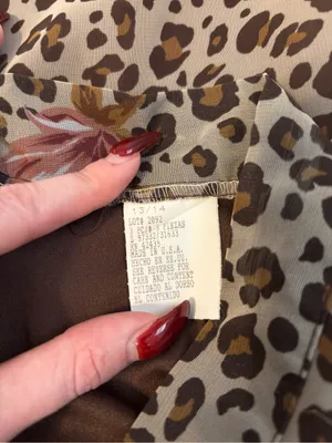 Vintage Floral Cheetah Skirt thumbnail 5
