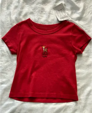 Red Baby Tee Brandy Melville thumbnail 1