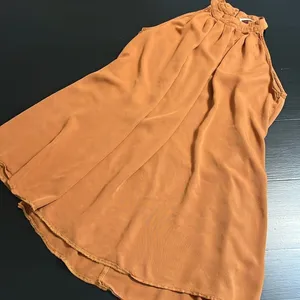 Kirundo Womens‎ Burnt Orange Halter Neck Pleated Mini Dress Rust Size L thumbnail 1