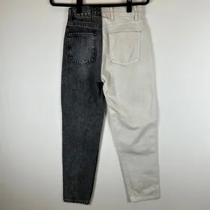 REVICE Two Tone Jeans High Waisted Denim Color Block Grunge‎ Women's Size 26 thumbnail 2