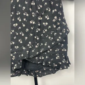 Winston White Black‎ Floral Corset Bodice Puff Off Shoulder Mini Linen Dress thumbnail 5
