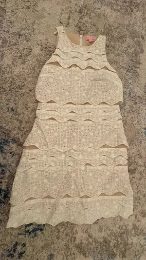 Lilly Pulitzer Dress White with Ruffles thumbnail 1
