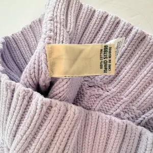 LL Bean Lilac Purple Double L Mixed Cable Crew Neck Pullover Cotton Sweater XS thumbnail 10