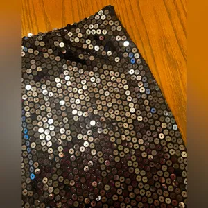 Cache Black Sequin Encrusted Lined Mini‎ Pencil Skirt Size Small Vintage 1970s thumbnail 8