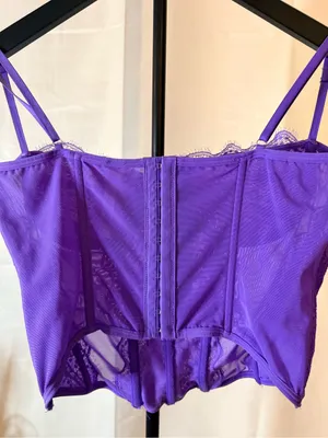 Urban Outfitters Out From Under Lace Purple Underwire Corset Top Bustier Coquett thumbnail 9