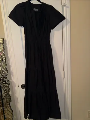 Anthropologie Sommerset Maxi Dress Black Sz S thumbnail 3