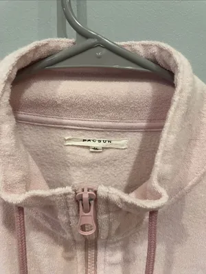 Cropped Half-Zip Pullover Sweatshirt in Light Pink pacsun medium thumbnail 2