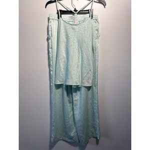 Brand New State of Day Women's Size Small Light Wash Green 2 Piece Lounge Set thumbnail 2