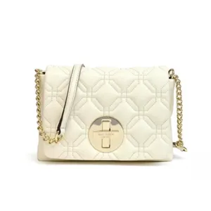 Kate Spade Aster Court Naomi Crossbody Bag Purse Quilted White Red Lining VEUC thumbnail 1
