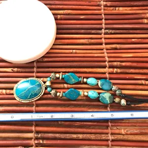 Coldwater Creek Faux Turquoise & Glass Bead Corded Necklace thumbnail 5