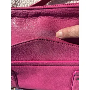 Vince Camuto Pink Pebbled Leather Crossbody Satchel Bag Gold Hardware Top Handle thumbnail 8