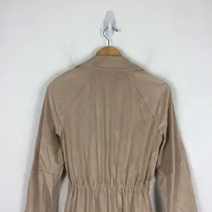 Zara Tan Trench Coat XS Faux Suede Double Breasted Belted Classic Mid Length thumbnail 14