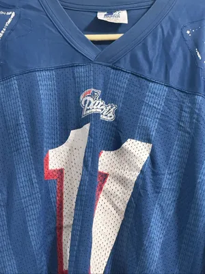 NFL Drew Bledsoe #11 New England Patriots Blue Jersey Men's Starter XL Size 52 thumbnail 3