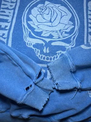 Grateful Dead American Eagle "Seriously Lived-In" Hoodie Washed Blue Women’s XS thumbnail 6