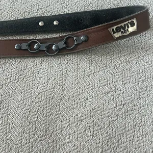 Vintage 501 Levi's Brown Leather Belt with metal Accents thumbnail 9