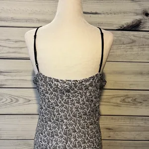 April Cornell Vintage 90s Black & White Patterned Ruffle Dress thumbnail 7