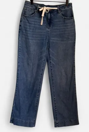 Sidefeel High Waisted Wide Leg Jeans with Rope Tie Waist 14 thumbnail 1